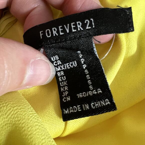 H&M Womens Maxi Tent Dress Chiffon High Collar Halter Top Sleeveless Yellow Smal - Picture 8 of 10